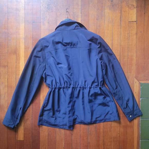 Crown & Ivy Navy Rain Jacket, sz Small - Picture 4 of 8